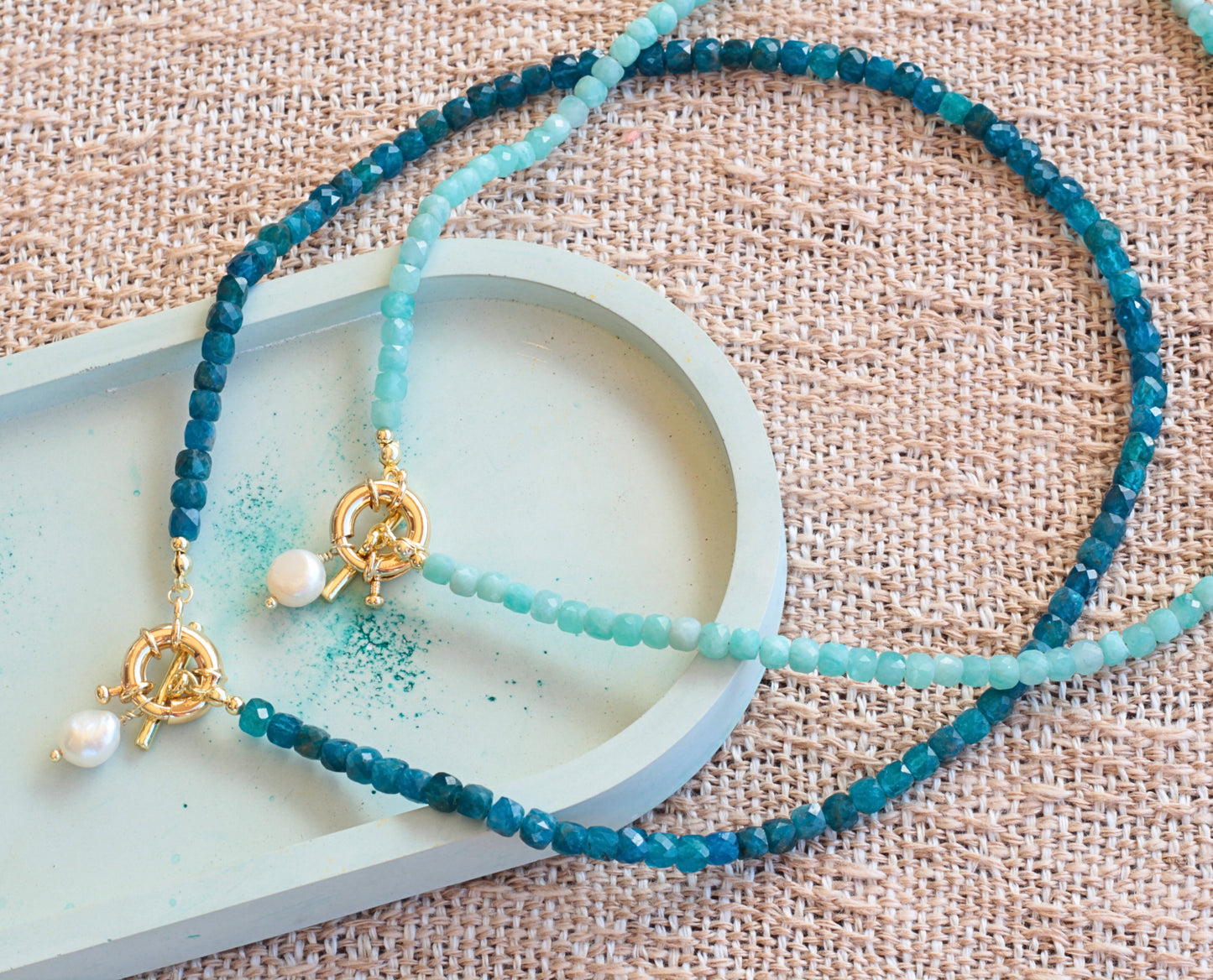 Blue Apatite Gemstone Necklace