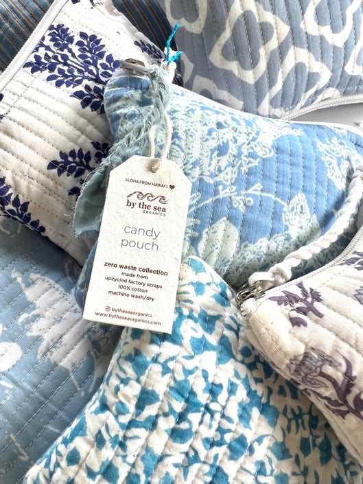 Upcycled Kantha Organic Cotton Zipper Pouch