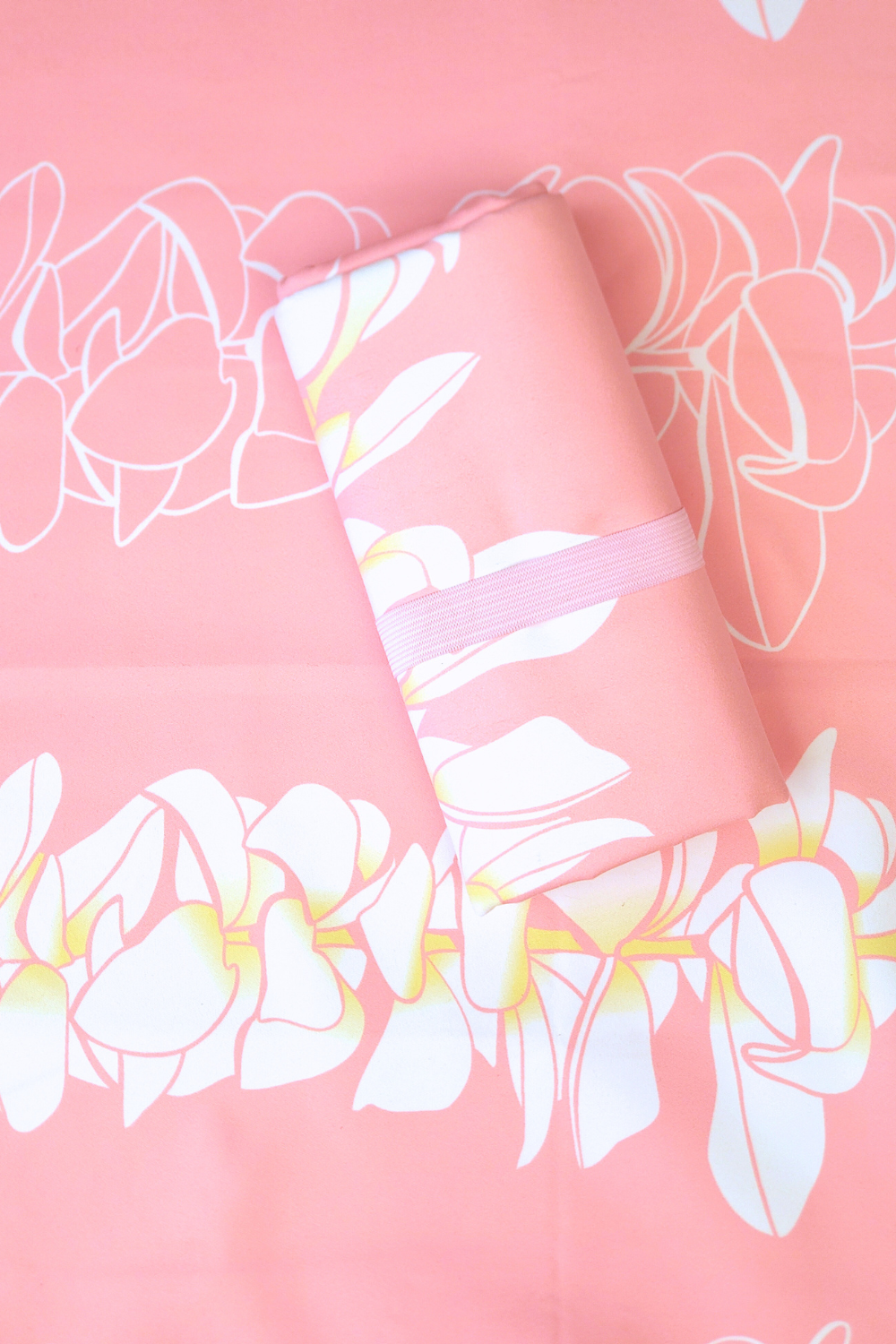 pink plumeria towel