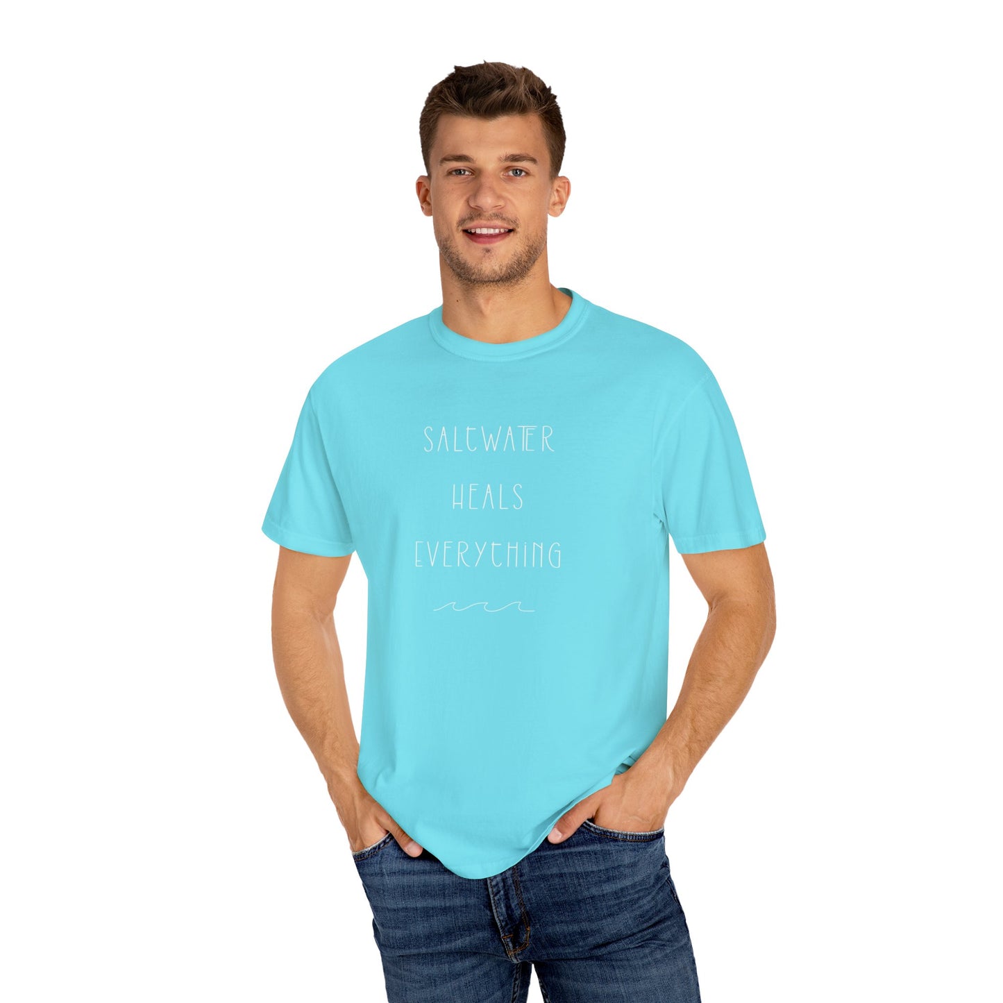 Saltwater Heals Everything T-Shirt, Beach Lover Tee, Comfort Colors, Unisex Fit, Size S-4XL