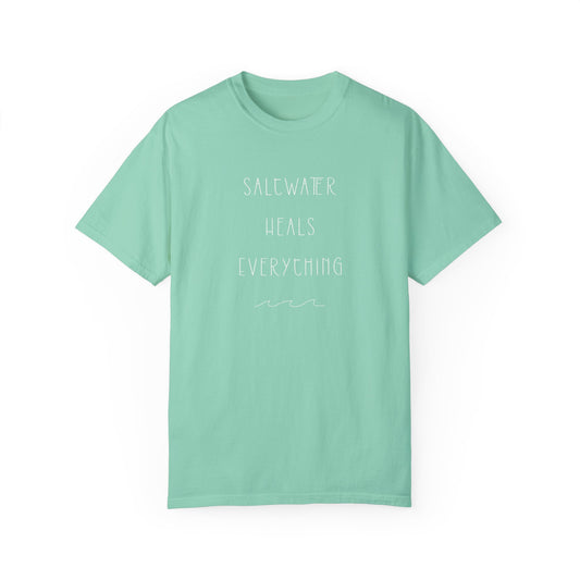 Saltwater Heals Everything T-Shirt, Beach Lover Tee, Comfort Colors, Unisex Fit, Size S-4XL