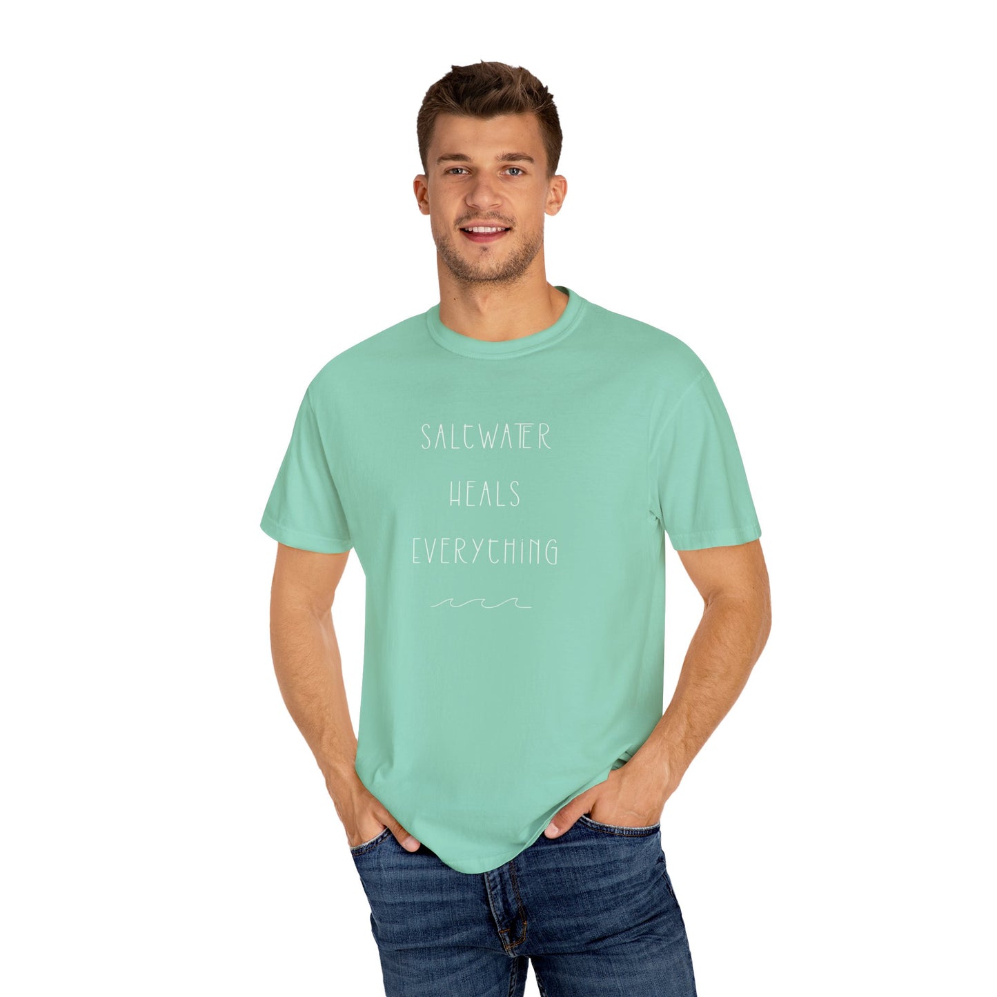 Saltwater Heals Everything T-Shirt, Beach Lover Tee, Comfort Colors, Unisex Fit, Size S-4XL