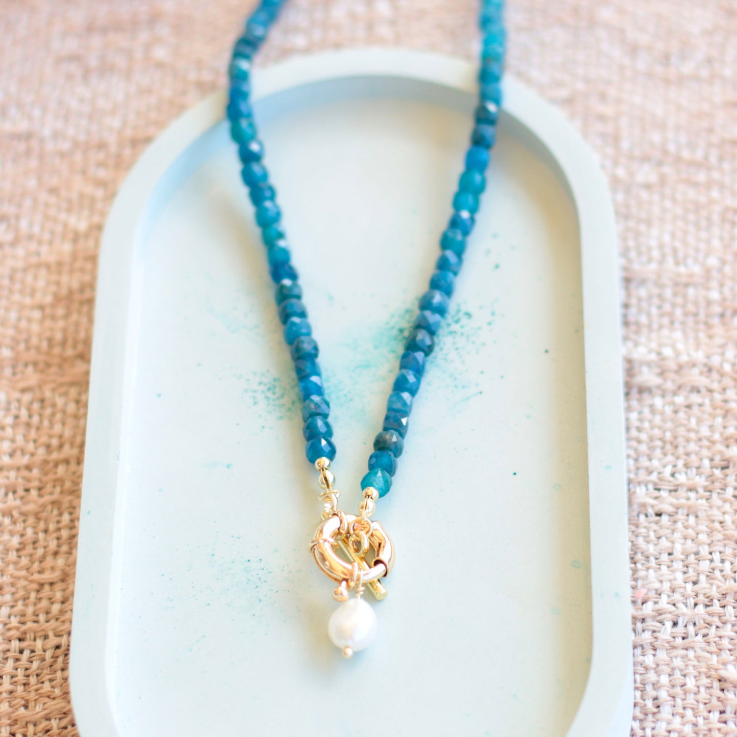 Blue Apatite Gemstone Necklace