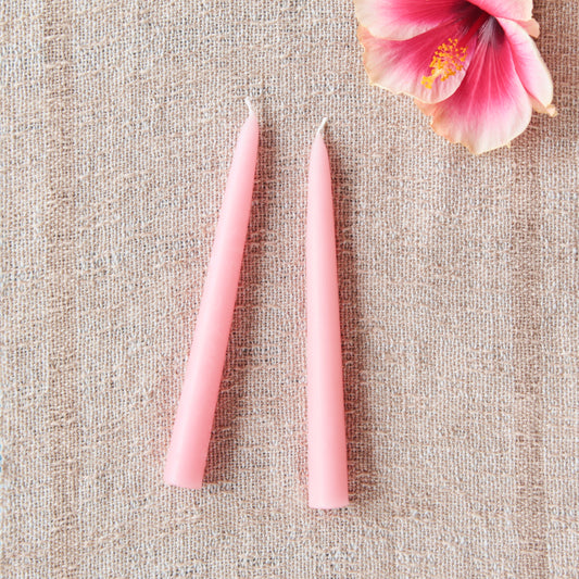 Blush Pink Beeswax Tapers