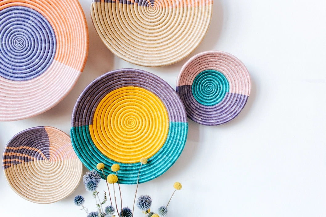 Dreamweaver Colorful Sweetgrass Bowl - Coral Cove