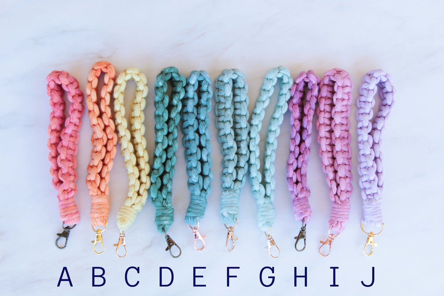 braided chain wristlet keychain colors