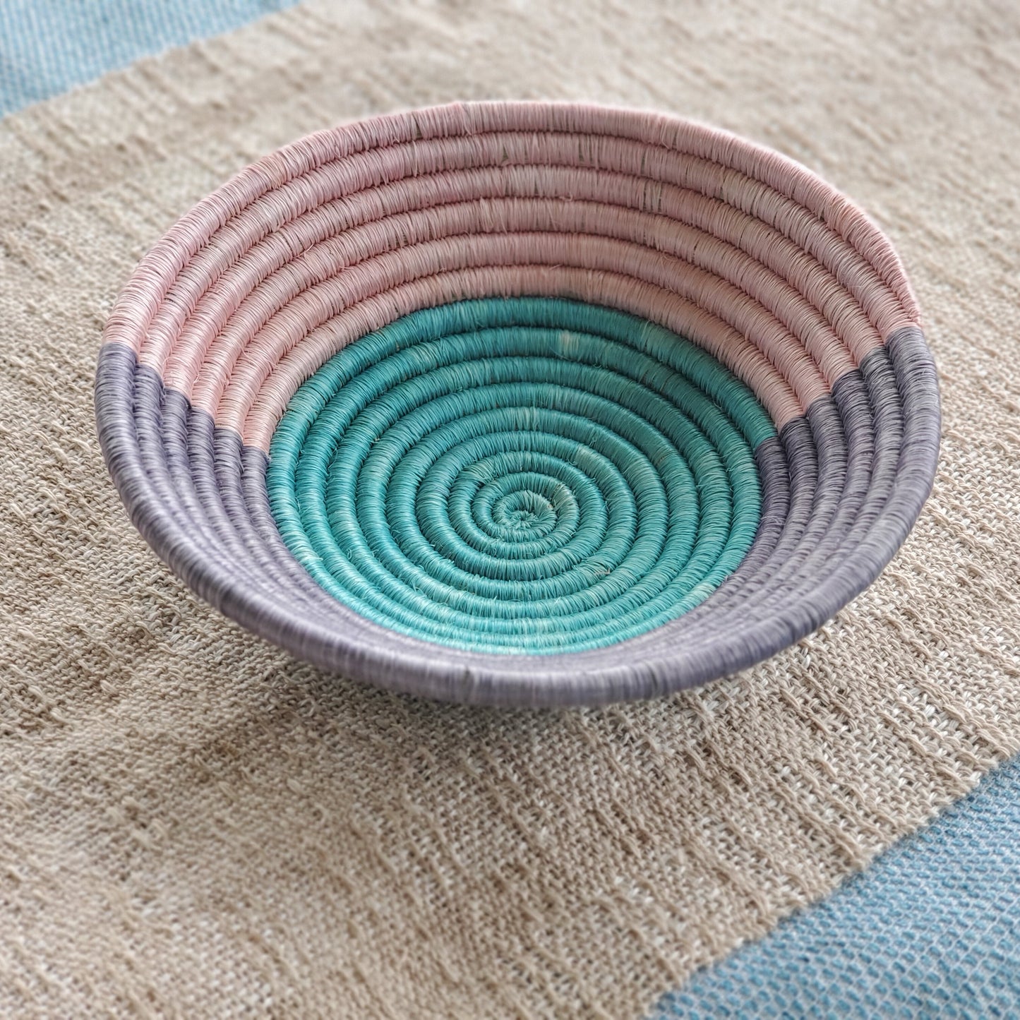 Dreamweaver Colorful Sweetgrass Bowl - Coral Cove